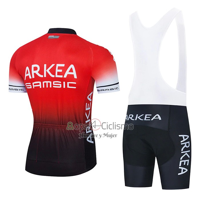 Arkea Samsic Ropa Ciclismo Culotte Corto 2021 Mangas Cortas Rojo Negro